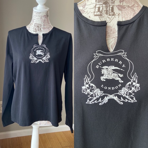 Burberry Long Sleeve Black Logo Shirt - Picture 12 of 12
